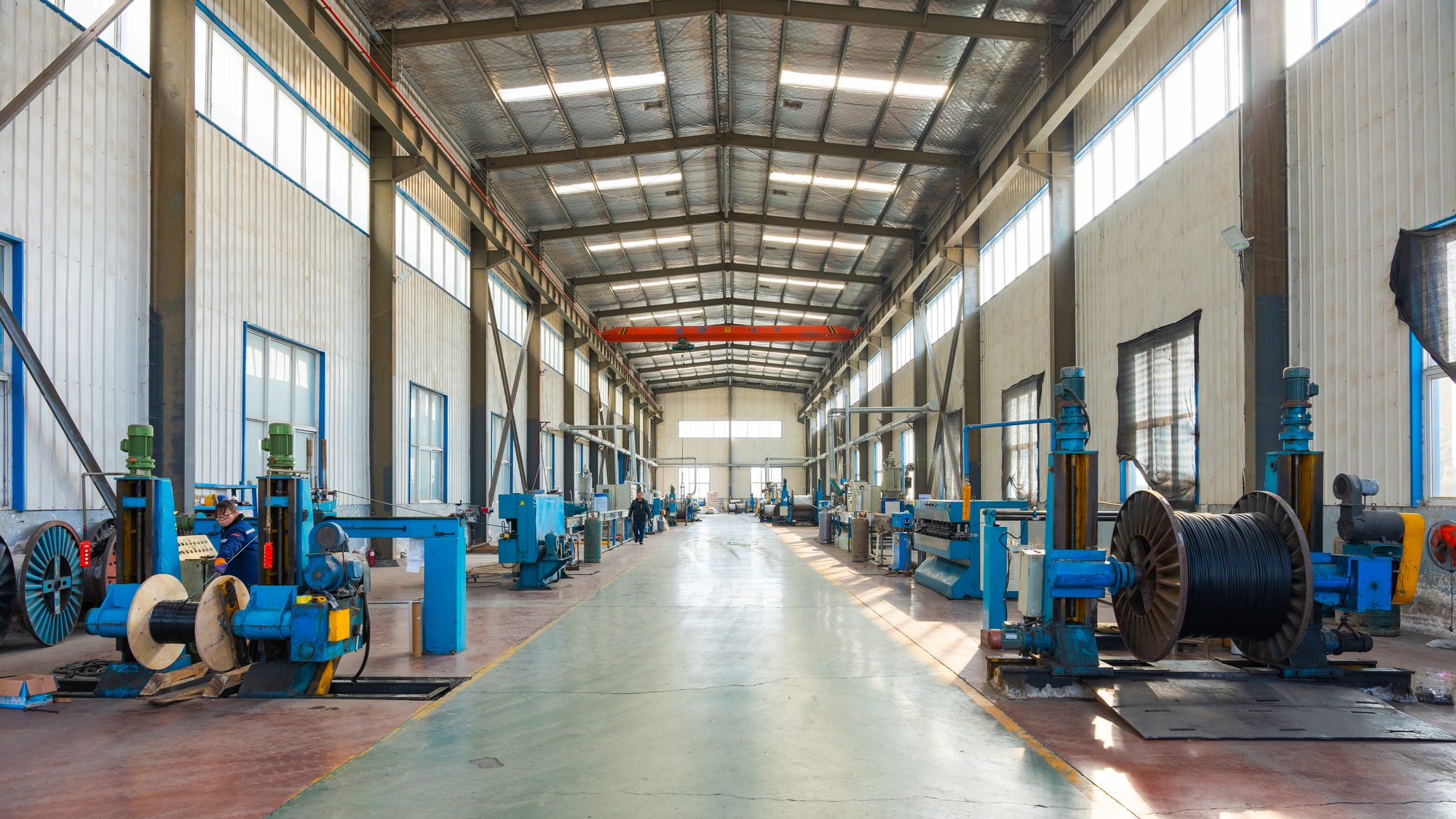 Cable drums loaded into a sea container for export